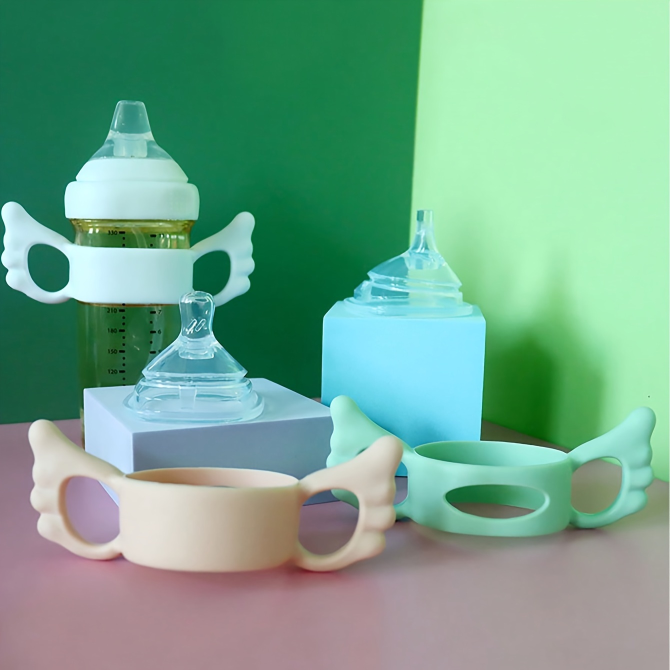 2pcs (Random-Color) Silicone H - Baby Food Bottle 评论和价格