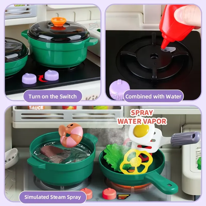 90cm Large Pretend Play Kitche - Baby Food Game 评论和价格