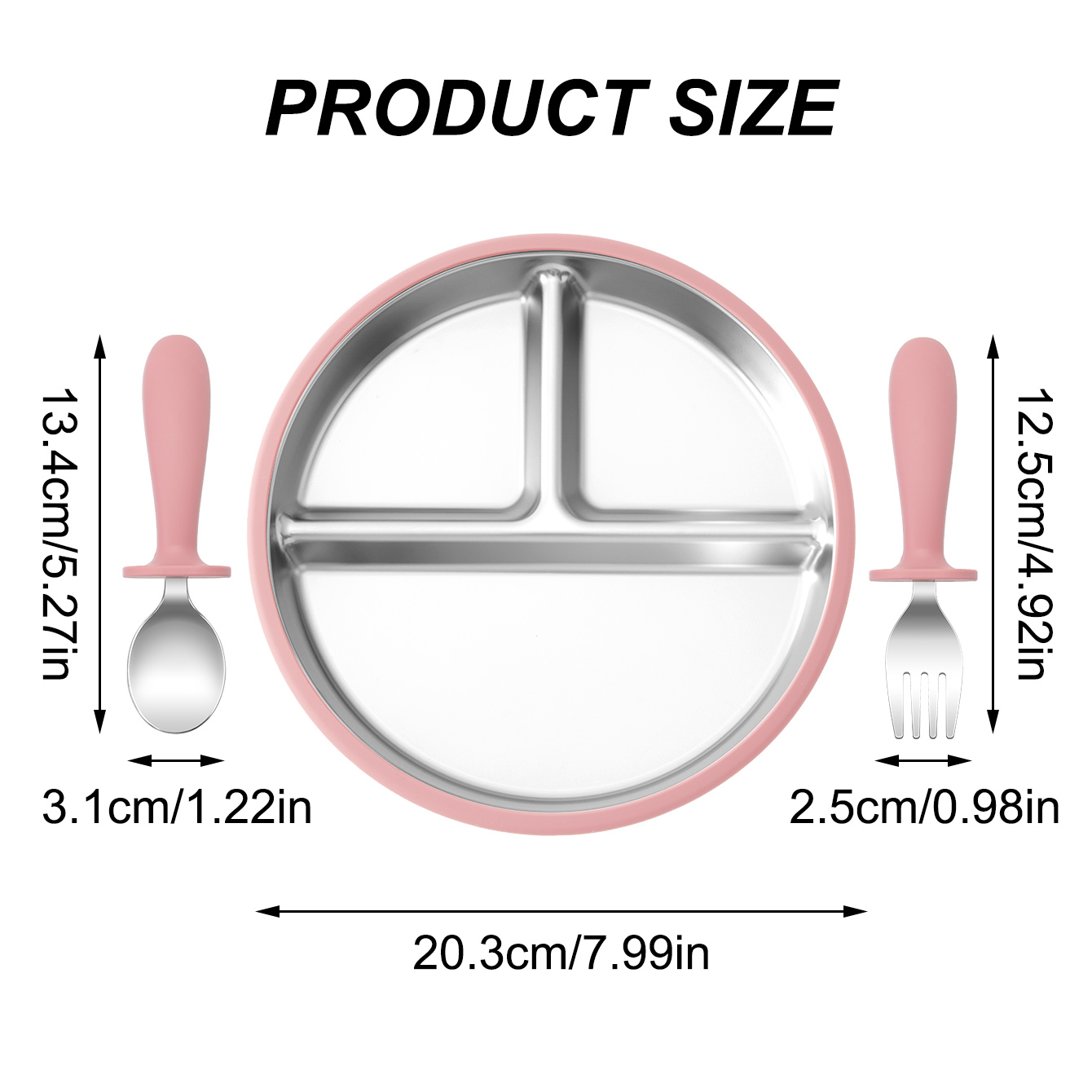 3PCS Silicone Stainless Steel  - Self Feed Spoon 评论和价格