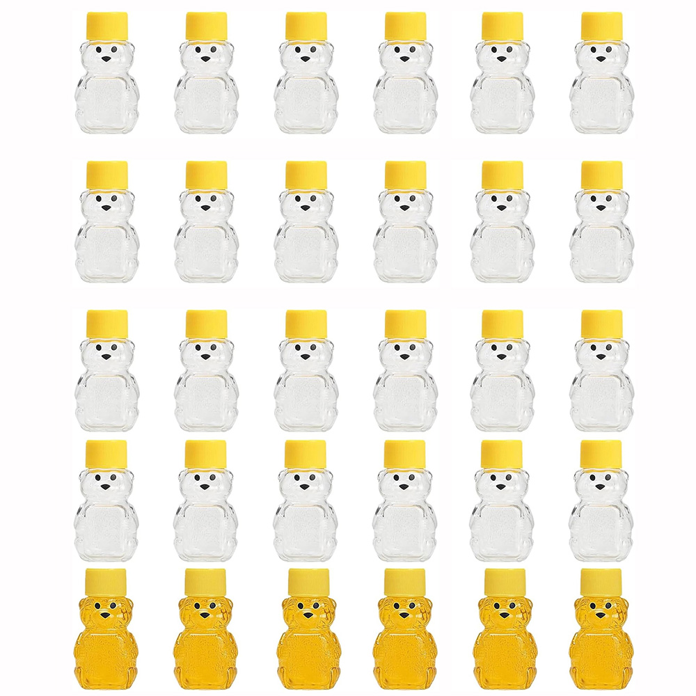 24 PCS 2 oz Plastic Honey Bear - Baby Food Jars With Lids 评论和价格