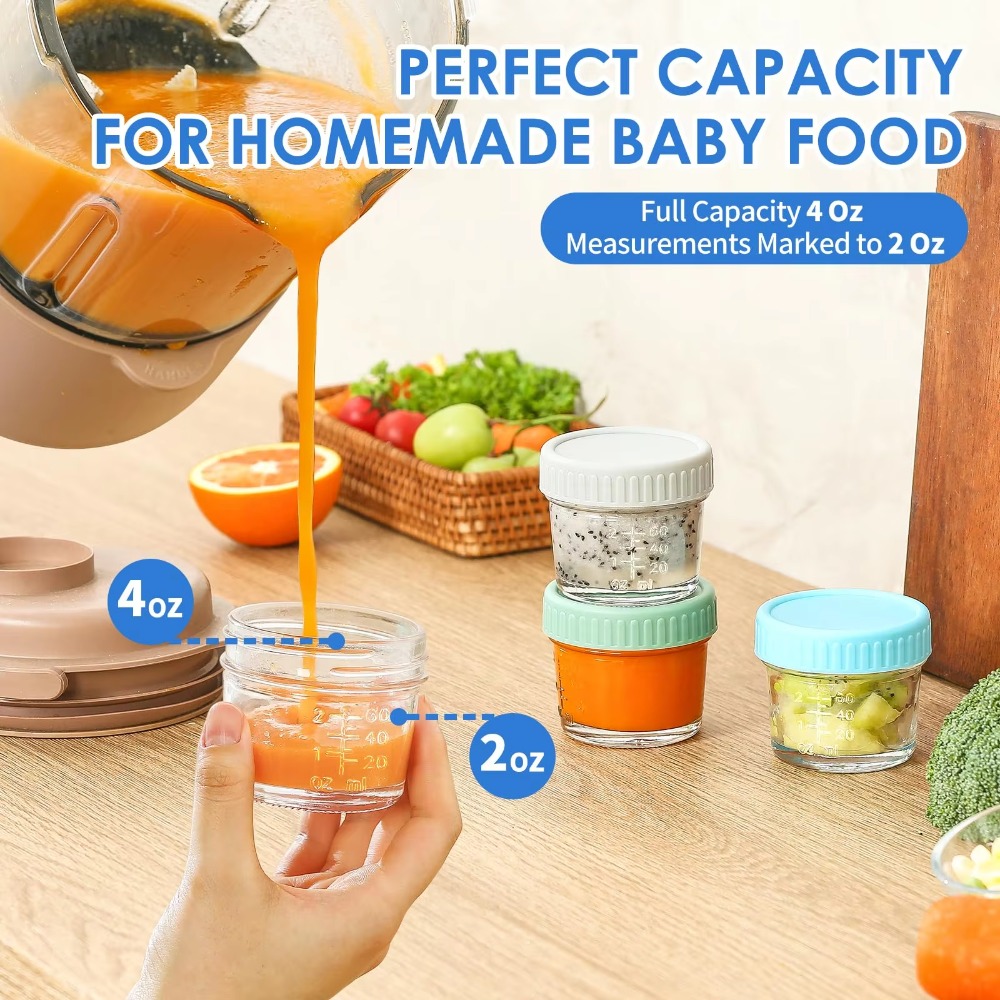6pcs Multipurpose Glass Baby F - Baby Food Jars With Lids 评论和价格
