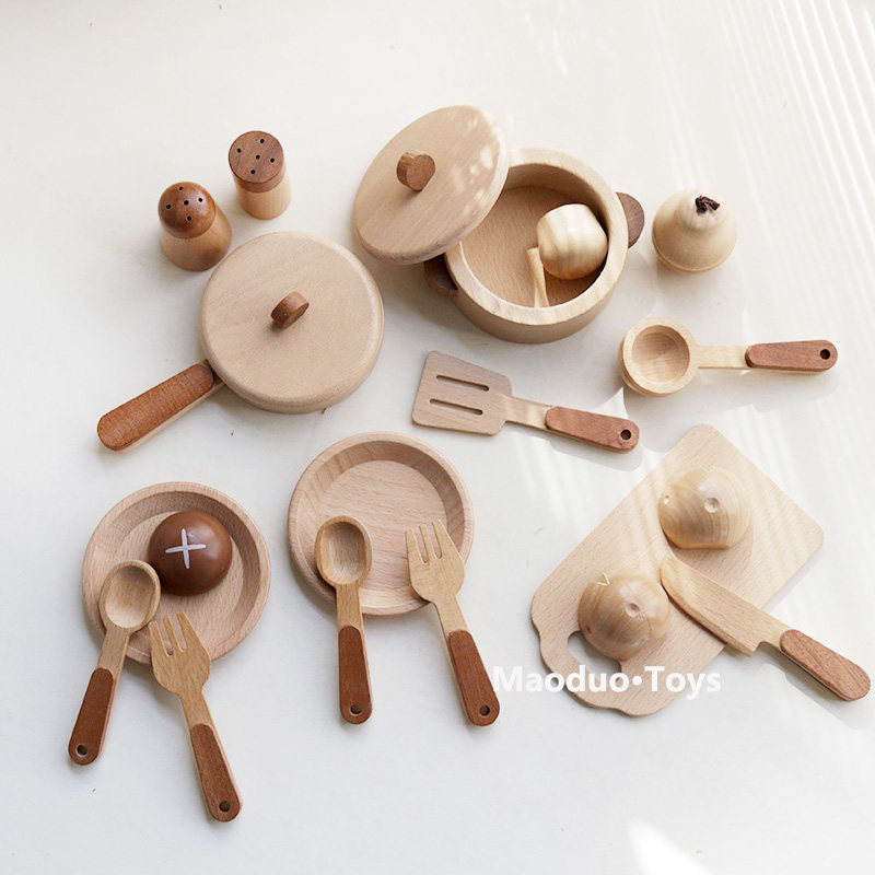 Maoduo Toys Beech Wooden Kids  - Baby Food Game 评论和价格