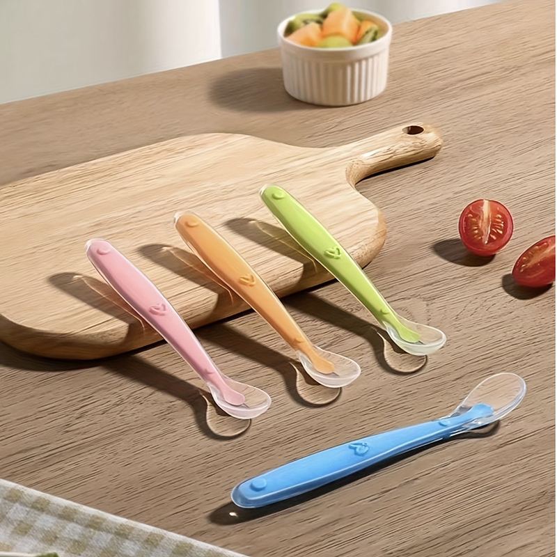 1/2pcs Soft Tip Baby Silicone  - Self Feed Spoon 评论和价格