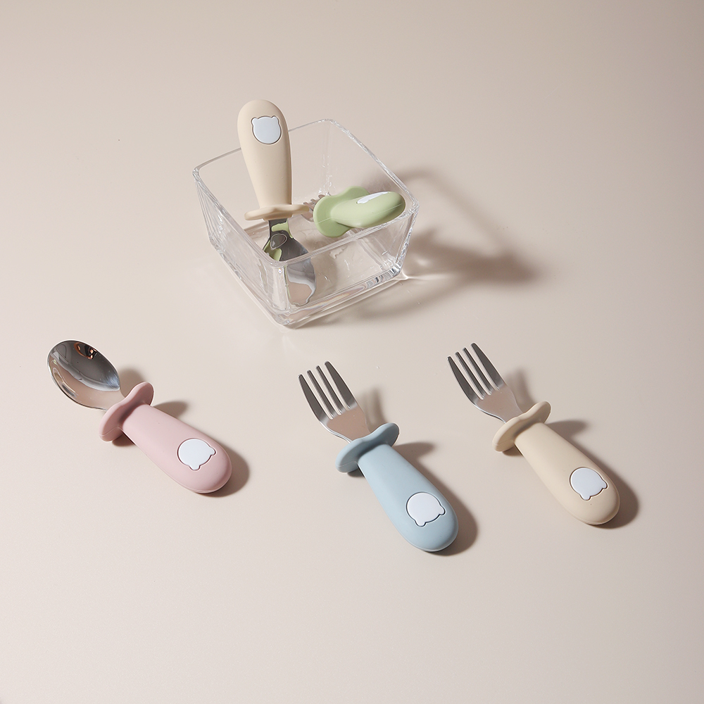 NEW Baby Silicone Spoon & Fork - Self Feed Spoon 评论和价格