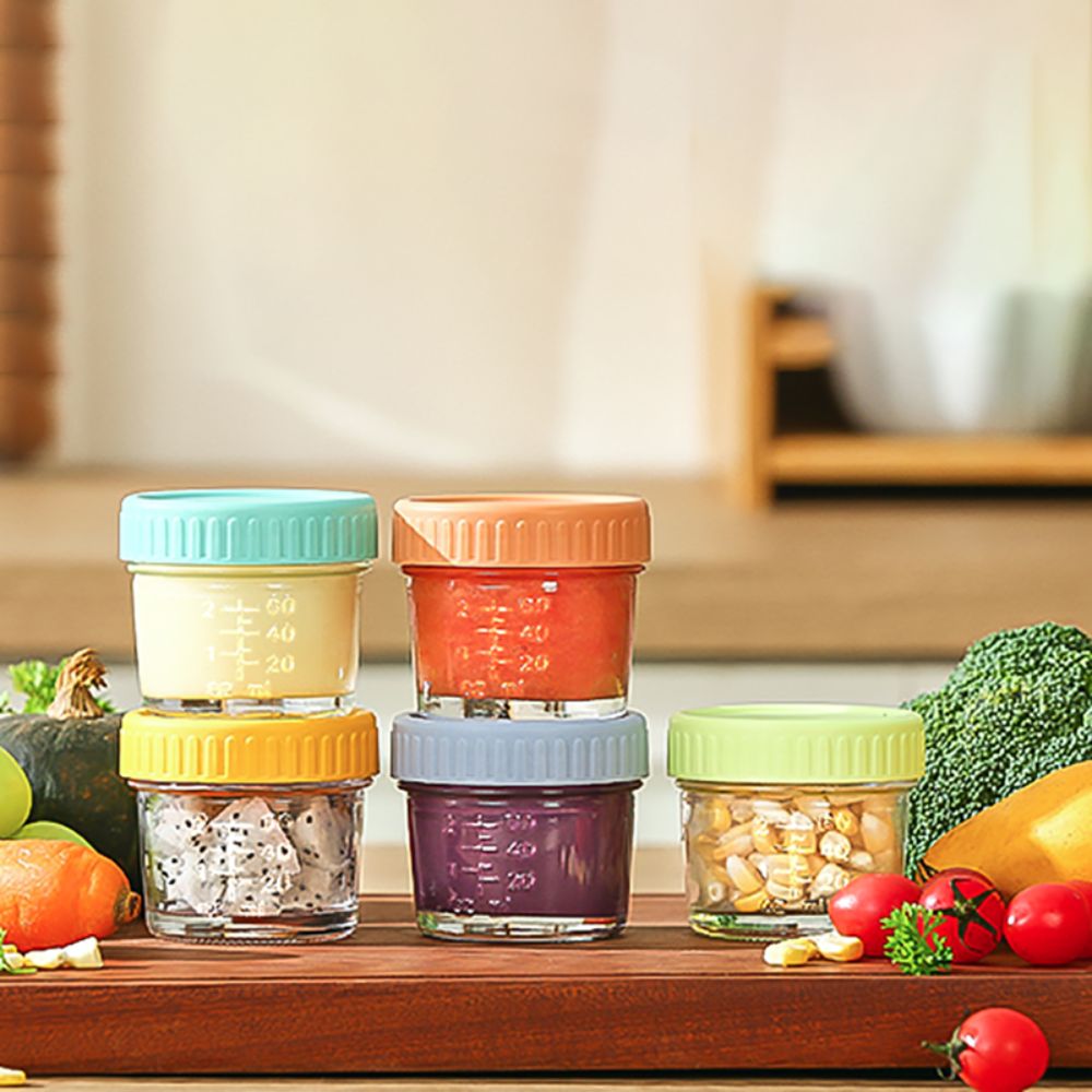 6pcs Glass Baby Food Jar Reusa - Baby Food Jars With Lids 评论和价格